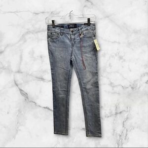 Lucky Brand Jeans Girls 12 Zoe Skinny Jeans Blue Light Wash Denim with Bracelet!